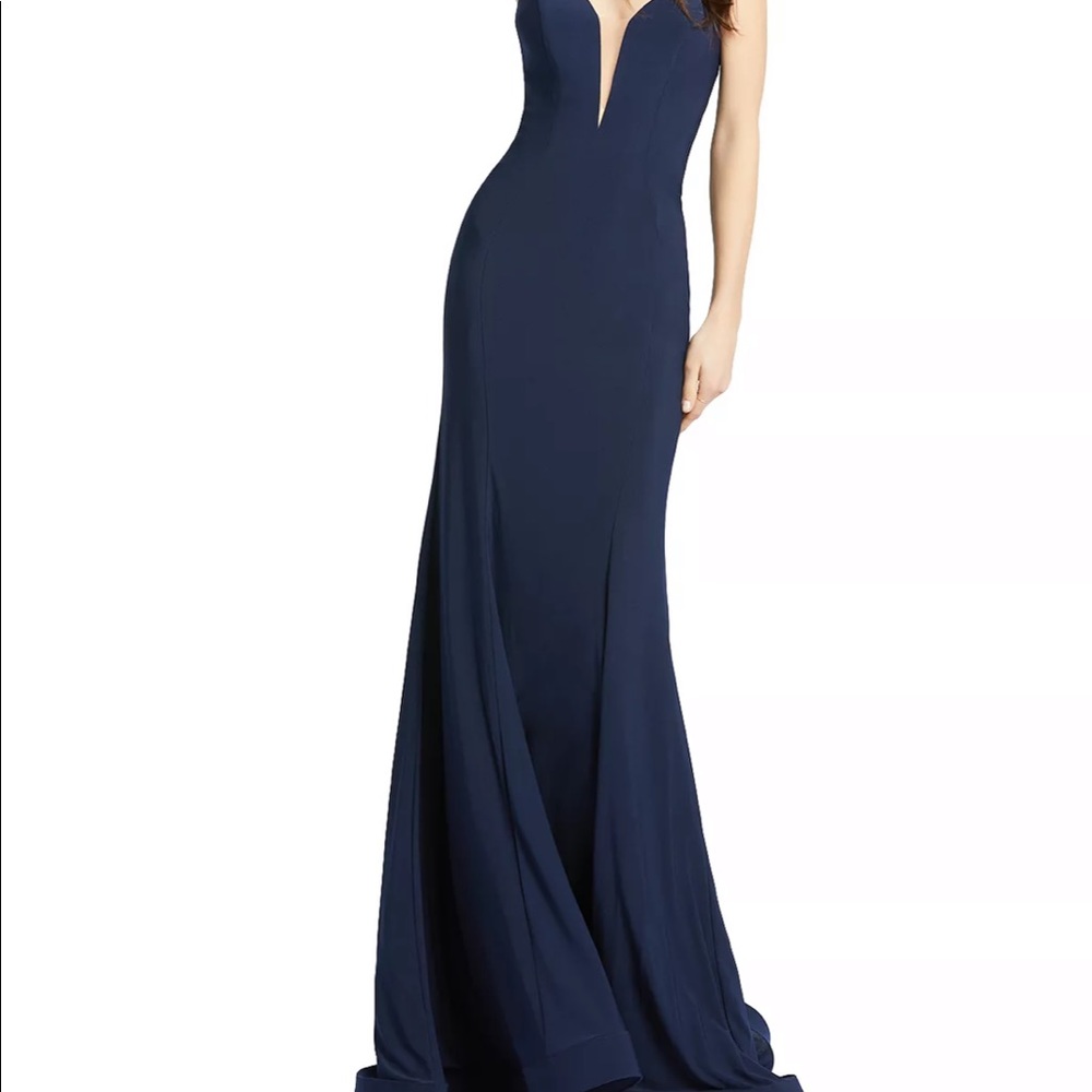 Mac Duggal Strapless Bustier Gown